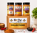 Hot Pot Africa Spice Gift Set - 3 Unique Pepper Blends: Suya BBQ Spice, Hot Red Chilli, Pepper Soup Spice Mix | for Food, Christmas & Cooking Gifts