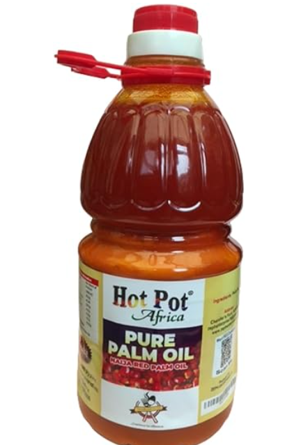 Hot Pot Africa Red Palm Oil for cooking, (2 Litres) from Nigeria Pure Red Palm Oil for Soup, Stew and Traditional Taste Sauce