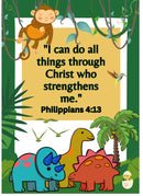 Kids Inspirational Bible Quotes posters - Motivational Nursery Posters for Children's Bedroom & Church Wall Art Bundle (3 sets) Digital Download