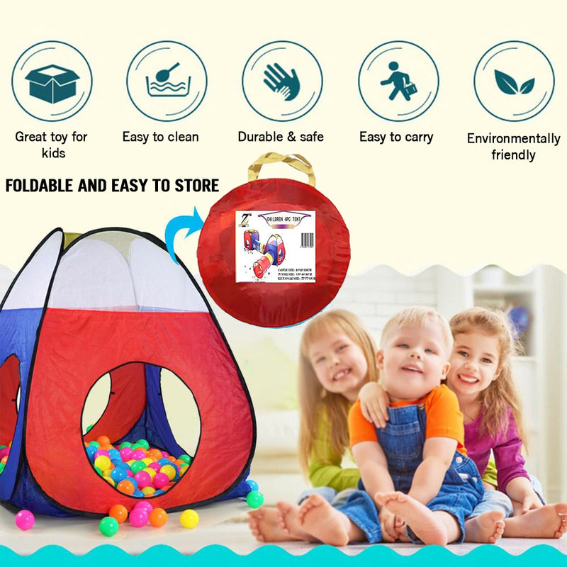 Play Tents for Kids and Play Tunnels, 4 in 1 Toddler Crawl Play Tunnel toy for Kids Play Tent- ZephH