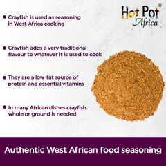 Hot Pot Africa Crayfish Seasoning for Cooking (100g) | Dried , Smoked, Ground & Tasty Blended Cray Fish