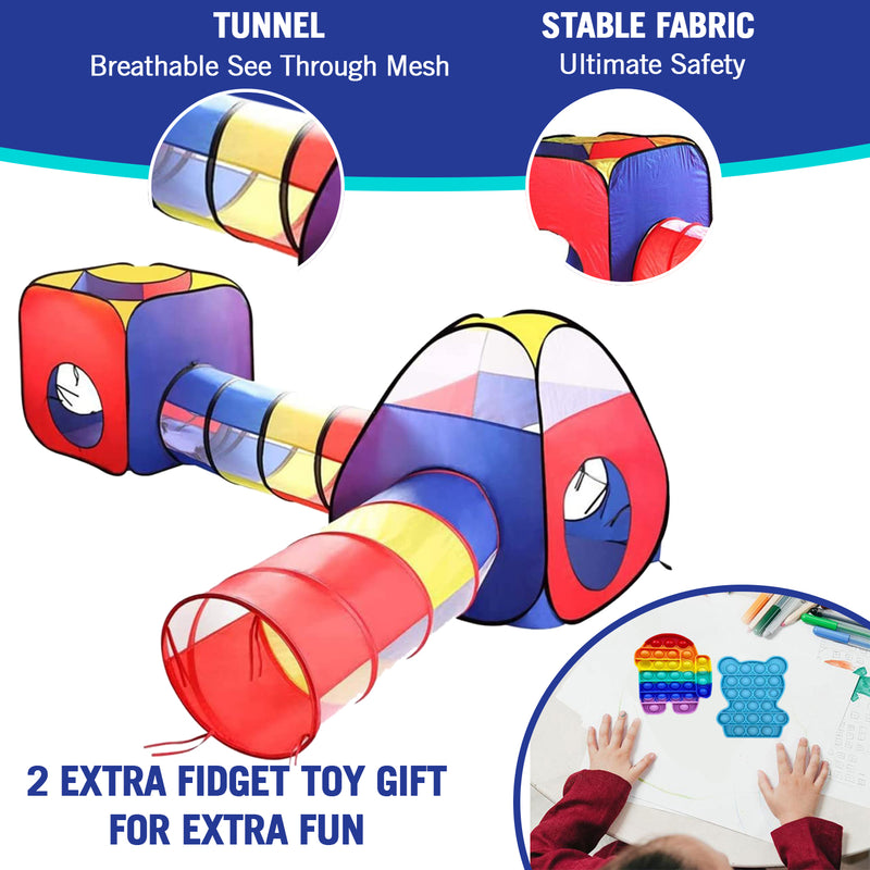 Play Tents for Kids and Play Tunnels, 4 in 1 Toddler Crawl Play Tunnel toy for Kids Play Tent- ZephH