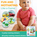 Zeph - Potty Training Magic Stickers and Reward Stickers Set - Dinosaur Toilet Colour Changing Potty Training Sticker and Reward for Toddlers