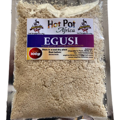 Hot Pot Africa Ground Egusi |Melon Seed - Tasty & Hand Peeled| 100g for soup, stew and African dishes, suitable for vegetarians.