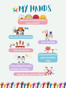 Motivational Wall Art Poster for Children, Encourage Good Behaviour and use of hands and not for hitting